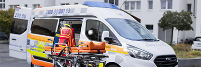 KTW der ABC Ambulanz GmbH nach DIN EN 1789 mit Trage — Krankentransport Berlin